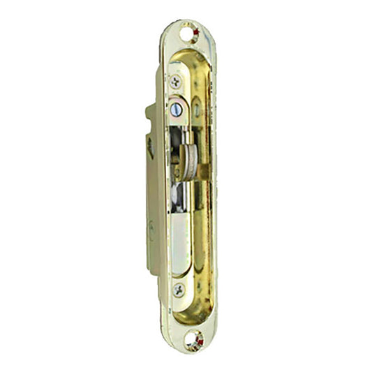 Mortise Lock and Trim Plate with 45 Degree Slot for Sliding Glass Door Polished Brass