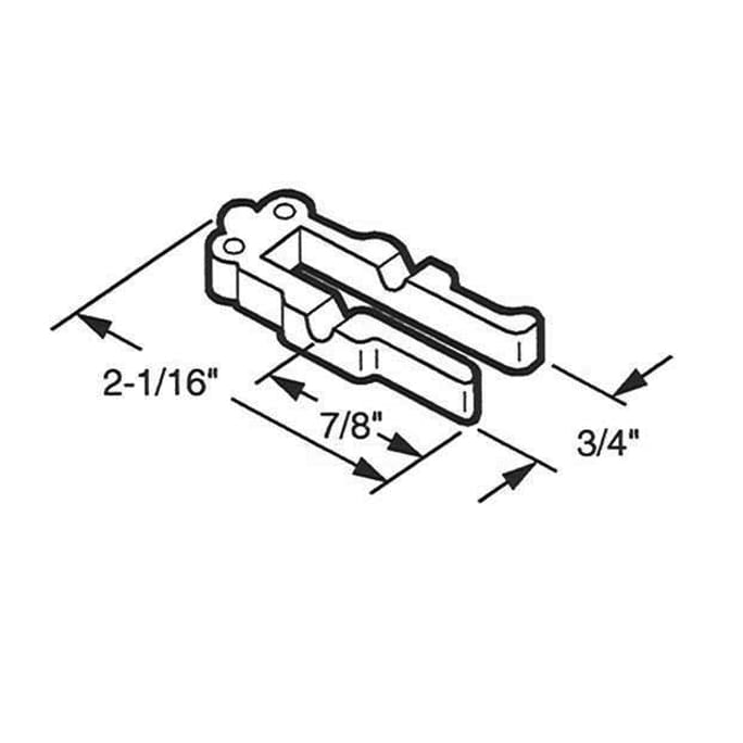 Sliding Glass Door Latch Yoke for Trimview Door Handles 2-1/16 Inch Length - Sliding Glass Door Latch Yoke for Trimview Door Handles 2-1/16 Inch Length