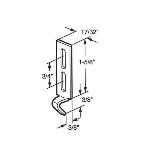 Keeper for Sliding Patio Door Stamped Steel Vertical Adjustment Slots - Keeper for Sliding Patio Door Stamped Steel Vertical Adjustment Slots