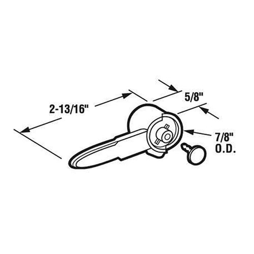Steel Lever Latch with 1-1/4 Inch Tail for Sliding Glass Door  (Discontinued) - Steel Lever Latch with 1-1/4 Inch Tail for Sliding Glass Door  (Discontinued)