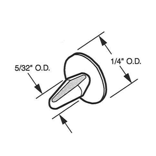 Guide and Anti-Rattle Button - Sliding Patio Door, Nylon - Guide and Anti-Rattle Button - Sliding Patio Door, Nylon