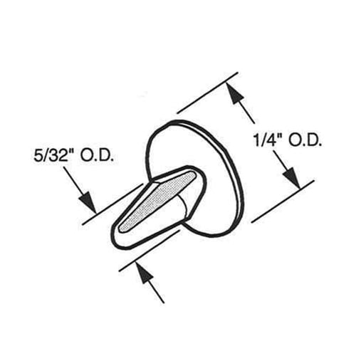 Guide and Anti-Rattle Button - Sliding Patio Door, Nylon - Guide and Anti-Rattle Button - Sliding Patio Door, Nylon