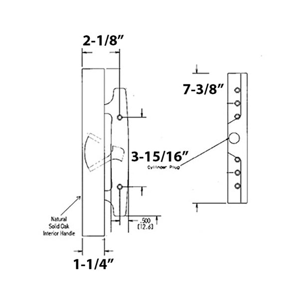 Door Handle For Sliding Patio Doors Wood Handle Outside Pull and Plastic Interior Pull - Door Handle For Sliding Patio Doors Wood Handle Outside Pull and Plastic Interior Pull
