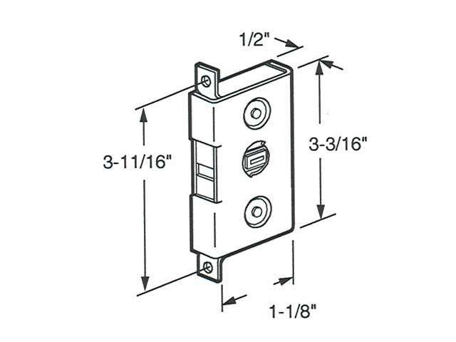 Mortise Lock for Sliding Patio Doors Horizontal Keyway Steel Finish - Mortise Lock for Sliding Patio Doors Horizontal Keyway Steel Finish