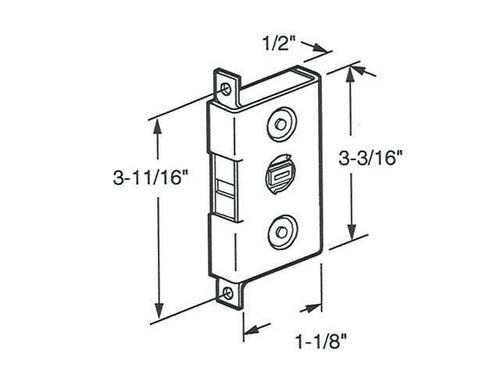 Mortise Lock for Sliding Patio Doors Horizontal Keyway Steel Finish - Mortise Lock for Sliding Patio Doors Horizontal Keyway Steel Finish