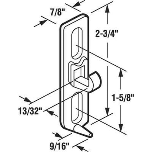 Diecast Strike/Keeper for Sliding Glass Door Face Mounted - Diecast Strike/Keeper for Sliding Glass Door Face Mounted