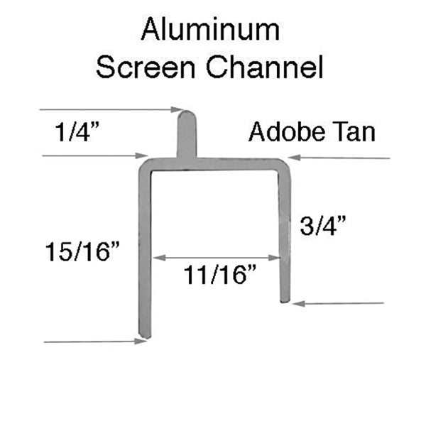 Screen Channel, Head Track ,6546 WP/FS Aluminum 6\' - Tan - Screen Channel, Head Track ,6546 WP/FS Aluminum 6\' - Tan