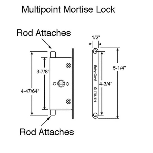 Truth Multi Point Vertical Rod Sliding Door Lock - Truth Multi Point Vertical Rod Sliding Door Lock