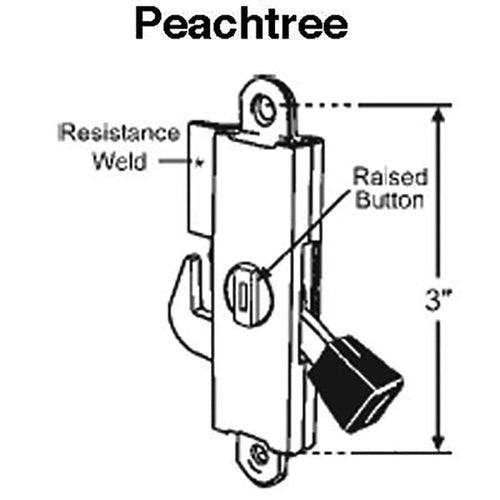 Peachtree Mortise Latch for Carvel Wood Sliding Patio Door - Peachtree Mortise Latch for Carvel Wood Sliding Patio Door