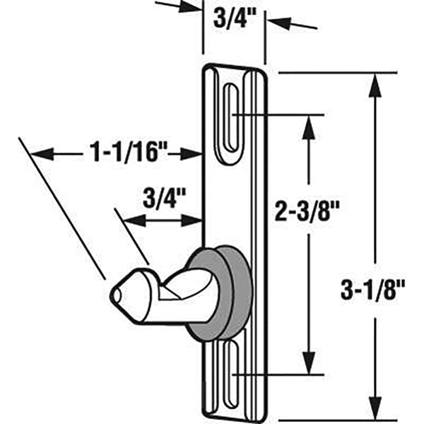 Diecast Keeper for Sliding Patio Door with Rubber Bumper - Diecast Keeper for Sliding Patio Door with Rubber Bumper