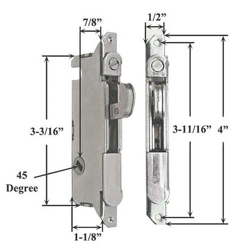 Mortise Lock For Sliding Patio Doors 45 Degrees Slot For For Wood And Vinyl Sliding Patio Doors - Mortise Lock For Sliding Patio Doors 45 Degrees Slot For For Wood And Vinyl Sliding Patio Doors