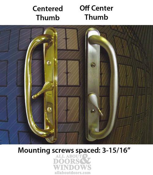Olympus Handle Set with Offset Thumb-turn for Sliding Glass Doors Non-Keyed Door Handle - Olympus Handle Set with Offset Thumb-turn for Sliding Glass Doors Non-Keyed Door Handle