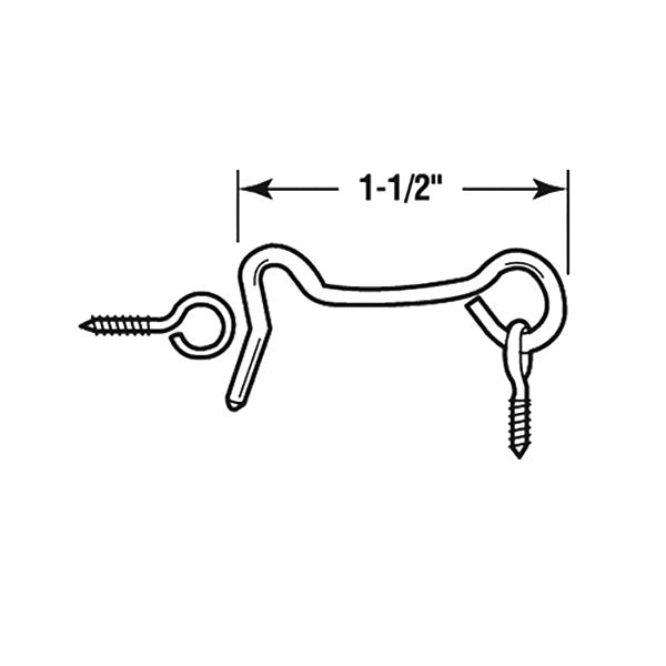 Window Screen Hook and Eye,  1-1/2 inch - Window Screen Hook and Eye,  1-1/2 inch