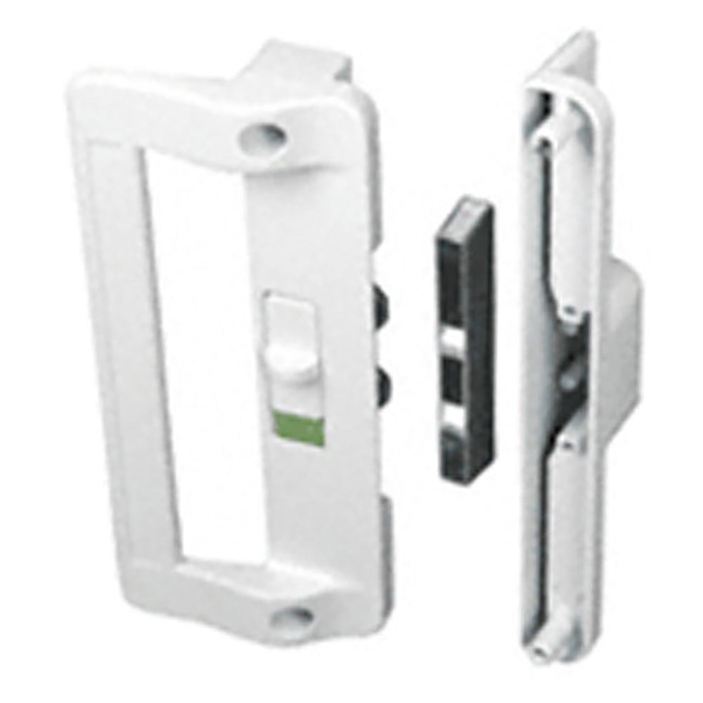 Patio Sliding Door Handle Set, 6-9/16 Inch Hole Center, White - Patio Sliding Door Handle Set, 6-9/16 Inch Hole Center, White