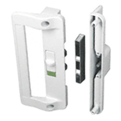 Patio Sliding Door Handle Set, 6-9/16 Inch Hole Center, White - Patio Sliding Door Handle Set, 6-9/16 Inch Hole Center, White