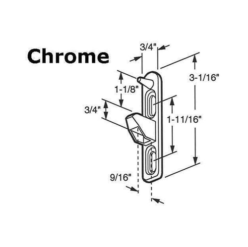 Plated Diecast Sliding Door Keeper Anti Lift Pin Chrome - Plated Diecast Sliding Door Keeper Anti Lift Pin Chrome