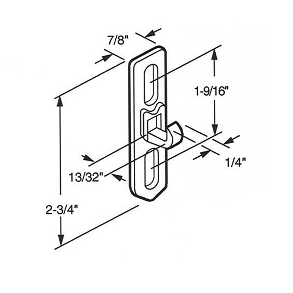 Diecast Keeper for Sliding Patio Door with Vertical Adjustment Slots - Diecast Keeper for Sliding Patio Door with Vertical Adjustment Slots