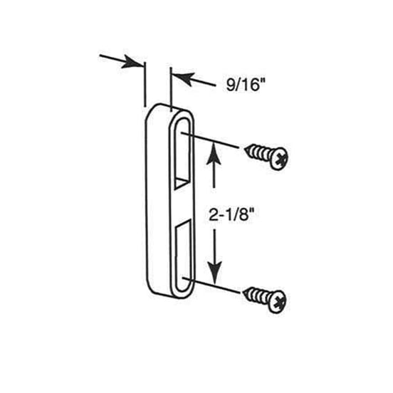 Keeper - Sliding Patio Door, Diecast - Zinc Plated - Keeper - Sliding Patio Door, Diecast - Zinc Plated