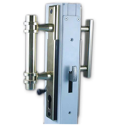 Great Lakes Window Patio Door Handle Set 9-1/8" Screw Hole Spacing Plated Brass
