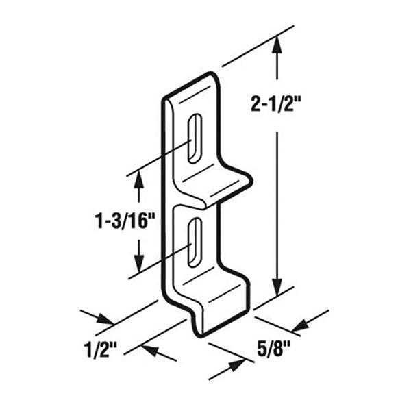 Extruded Keeper for Sliding Glass Door Aluminum Finish 1-3/16
