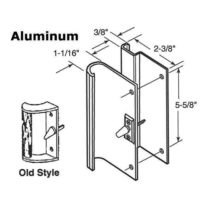 Sliding Patio Door Handle Set with 5-5/8