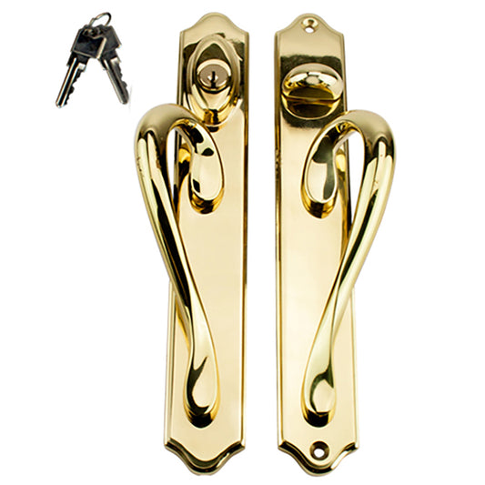 Ashland Inspirations Sliding Door Handle Wide Plate Keyed Sliding Door Handle