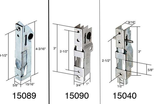 Mortise Lock - Sliding Patio Door, 45 Degree Keyway, Steel - Mortise Lock - Sliding Patio Door, 45 Degree Keyway, Steel