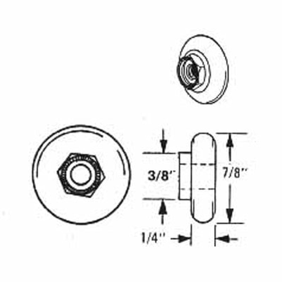 Oval Nylon Ball Bearing Wheel Roller for Shower Doors 7/8