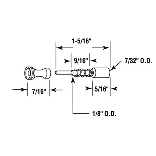 Spring Loaded Plunger Pin 1-5/16