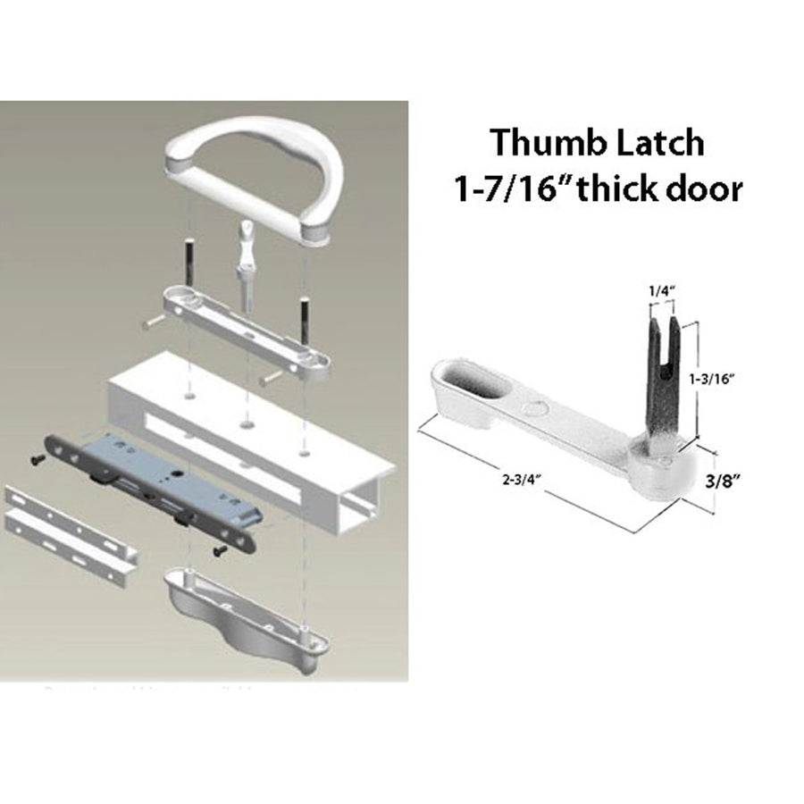 Milgard V-4 Latch Double Locking Handle for 1-7/16
