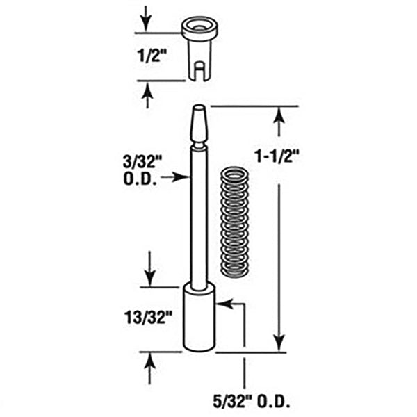 Plunger Pin, Nylon, 1-1/2 inch Long - 6 pack - Plunger Pin, Nylon, 1-1/2 inch Long - 6 pack