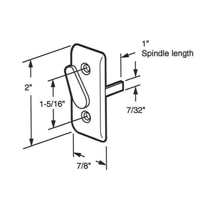 Latch Lever and Escutcheon Plate for Sliding Patio Door with Diecast Lever - Latch Lever and Escutcheon Plate for Sliding Patio Door with Diecast Lever