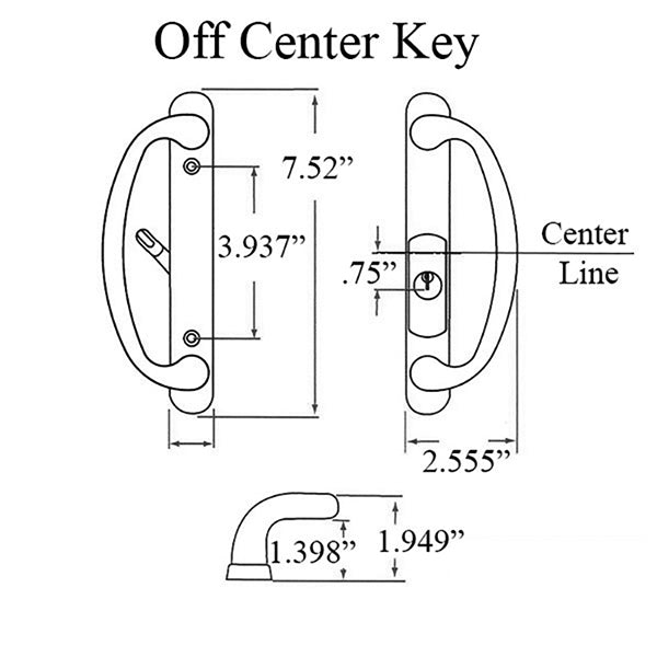 Rockwell Door Handle For Sliding Glass Door Handle Keyed Off Center Door Handle - Rockwell Door Handle For Sliding Glass Door Handle Keyed Off Center Door Handle