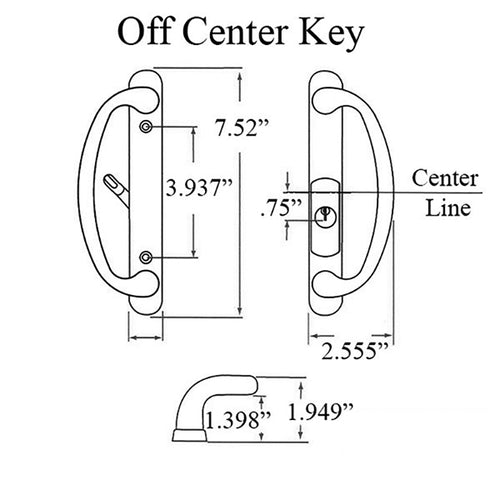 Rockwell Door Handle For Sliding Glass Door Handle Keyed Off Center Door Handle - Rockwell Door Handle For Sliding Glass Door Handle Keyed Off Center Door Handle