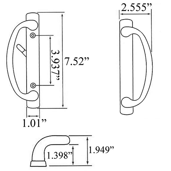 Charlotte Privacy Sliding Door Handle Set Non Keyed Sliding Door Handle - Charlotte Privacy Sliding Door Handle Set Non Keyed Sliding Door Handle