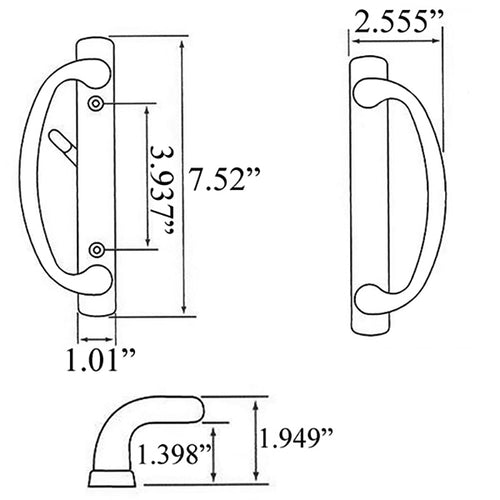 Charlotte Privacy Sliding Door Handle Set Non Keyed Sliding Door Handle - Charlotte Privacy Sliding Door Handle Set Non Keyed Sliding Door Handle