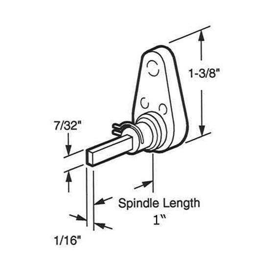 Latch Lever - Sliding Patio Door, Diecast - 1 inch Spindle Length - Latch Lever - Sliding Patio Door, Diecast - 1 inch Spindle Length