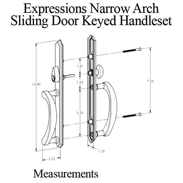 Expressions Narrow Arch Active Keyed Sliding Door Handle - Expressions Narrow Arch Active Keyed Sliding Door Handle