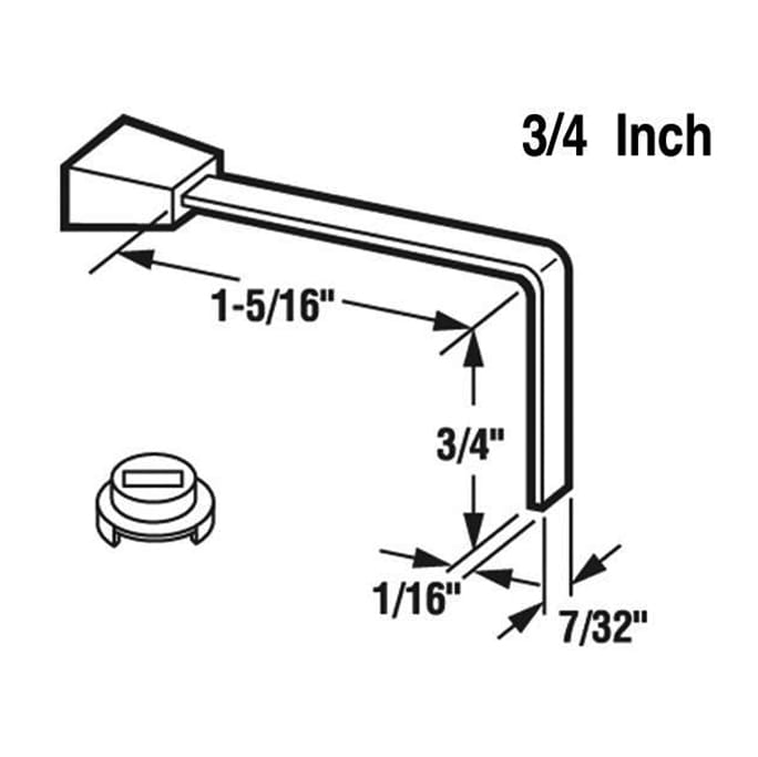 Latch Lever - Sliding Patio Door, 3/4 inch Tailpiece, Steel - Latch Lever - Sliding Patio Door, 3/4 inch Tailpiece, Steel