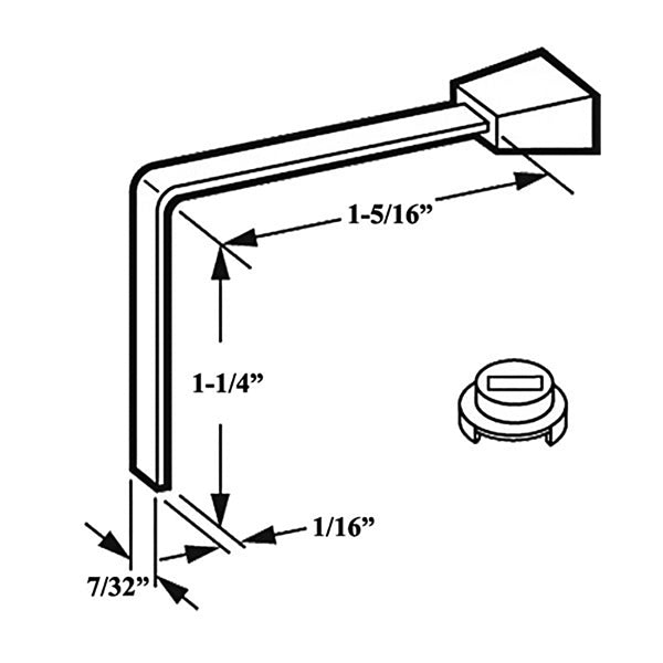 Steel Lever Latch with 1-1/4 Inch Tail for Sliding Glass Door - Steel Lever Latch with 1-1/4 Inch Tail for Sliding Glass Door