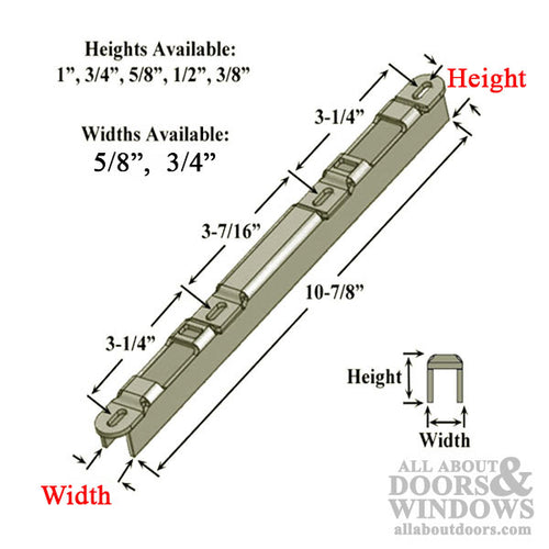 Narrow Sliding Door Strike Plate Keeper 3/4
