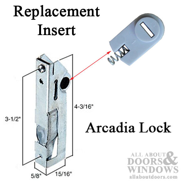 Mortise Lock - Sliding Patio Door, 45 Degree Keyway, Steel - Mortise Lock - Sliding Patio Door, 45 Degree Keyway, Steel