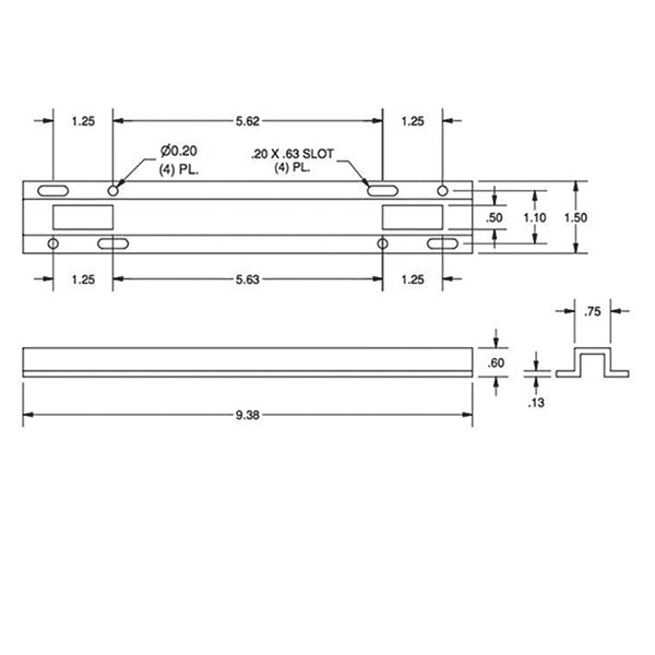 Sliding Door Keeper ¾ Inch Wide 5/8 Inch Raised Dual Point Strike - Sliding Door Keeper ¾ Inch Wide 5/8 Inch Raised Dual Point Strike