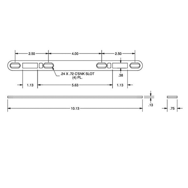Flat Strike Plate Keeper Dual Point 3/4