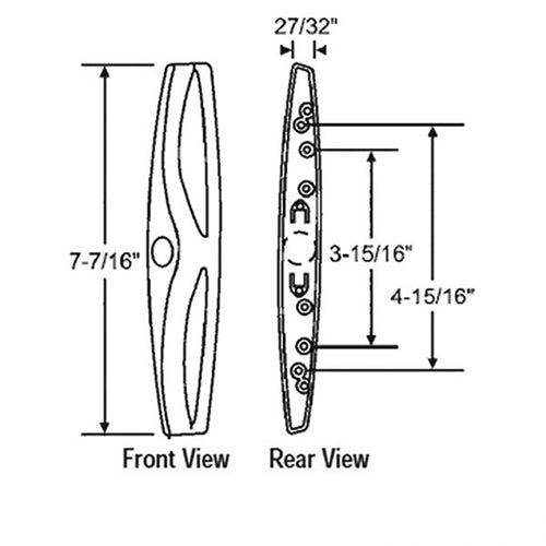 Classic Outside Pull with Knock Out Plug for Keyed Cylinder - Classic Outside Pull with Knock Out Plug for Keyed Cylinder