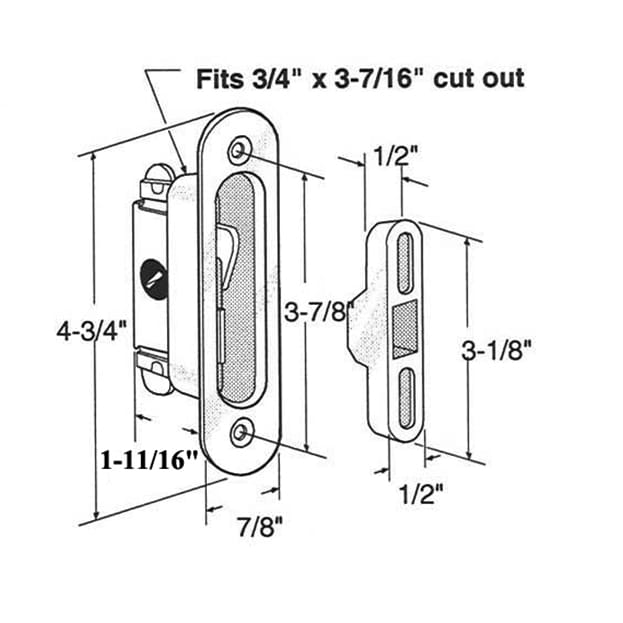 Traco Mortise Lock and Keeper 1-11/16 inch - Large Housing - Traco Mortise Lock and Keeper 1-11/16 inch - Large Housing