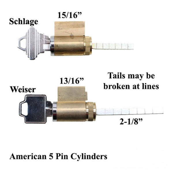 5 Pin Lock Cylinder Schlage American Lock Cylinder Fits Sliding Door Keyed Alike - 5 Pin Lock Cylinder Schlage American Lock Cylinder Fits Sliding Door Keyed Alike