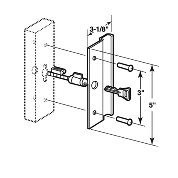 External Pull and Key Lock - Sliding Patio Door, International - Aluminum - External Pull and Key Lock - Sliding Patio Door, International - Aluminum