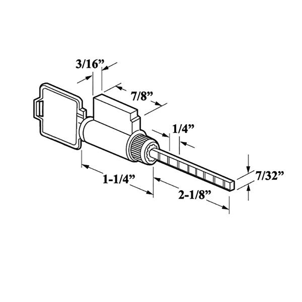 American Keyed Lock Cylinder  1-1/16 inch x 2-1/8-  Keyed Different - American Keyed Lock Cylinder  1-1/16 inch x 2-1/8-  Keyed Different