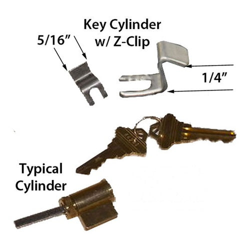 Z-Clip for Key Cylinder - Sliding Door Handleset Lock - Z-Clip for Key Cylinder - Sliding Door Handleset Lock